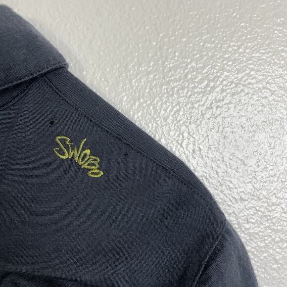 Vintage Swobo Merino Polo Shirt Small Mens Gray Short Sleeve Knit Cycling *Holes - Picture 9 of 11